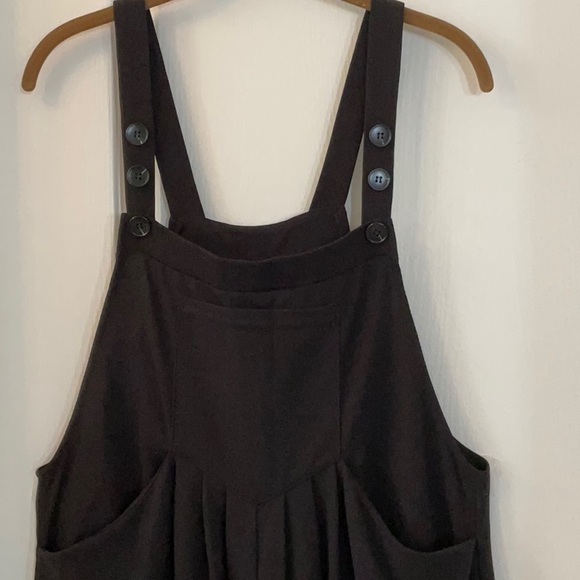 Halara Waffle Jumpsuit Adj Button Straps Multiple Pockets Black - Picture 4 of 13
